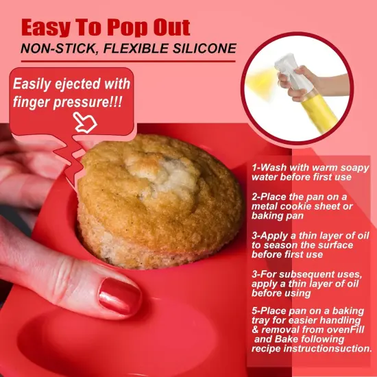 6 Cups Jumbo Muffin Pan-Silicone Texas Muffin Pan {3}