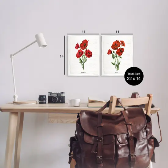 Stupell Industries Poppy Bunch Studies 2pc Wall Plaque Set By Danielle Murray {3}