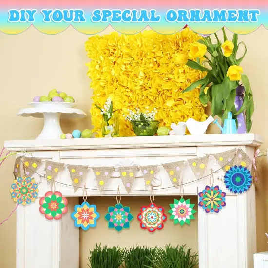 Paint Wooden Mandala Painting Crafts Art Slices {5}