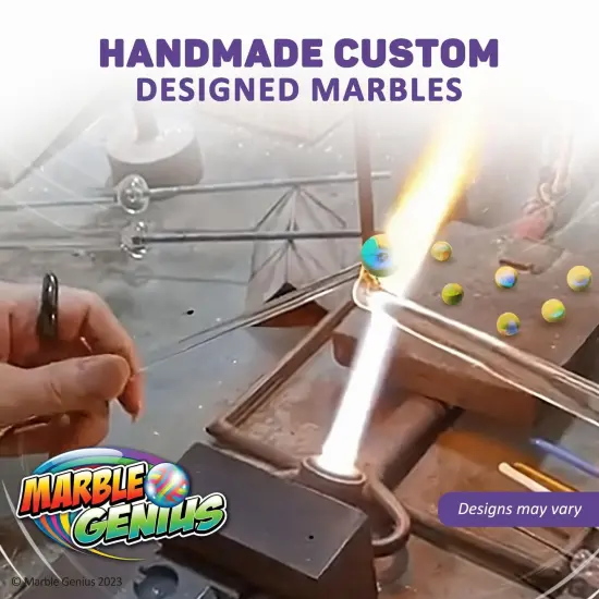 Marble Genius Collectors Marbles, Glittery Design, 16mm (⅝ Inch), 10 Handmade Glass Marbles, Gifts for Marble Lovers, Gifts for Kids Ages 3-14 {2}
