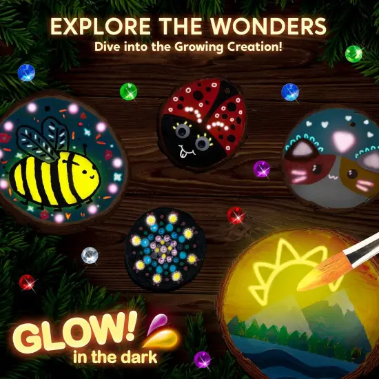 Wooden Painting Craft Kit-Glow in The Dark- Arts and Crafts {4}