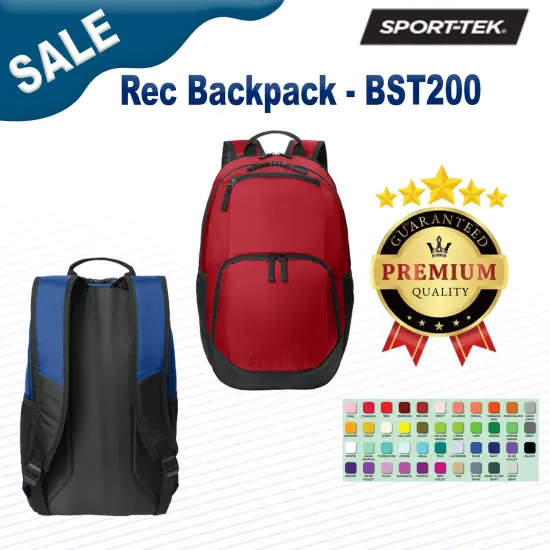 Sport-Tek&reg; Rec Backpack DeepRed {2}