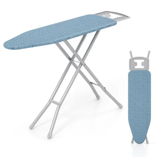 Full Size Ironing Board with Iron Rest and 7-Level Height Blue {3}