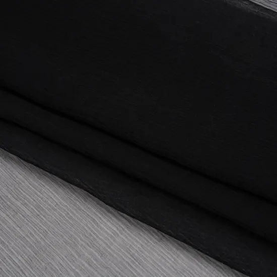 1 Yard Elegant Black Crinkled Silk Chiffon 50" Wide Perfect for Overlays, Gowns & Evening Tops {4}