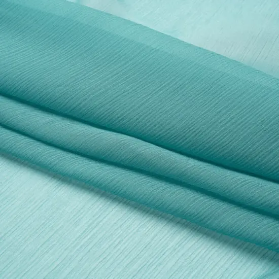 1 Yard Colonial Blue Crinkled Silk Chiffon 43" Wide Colonial Blue Sheer Fabric for Fashion {4}