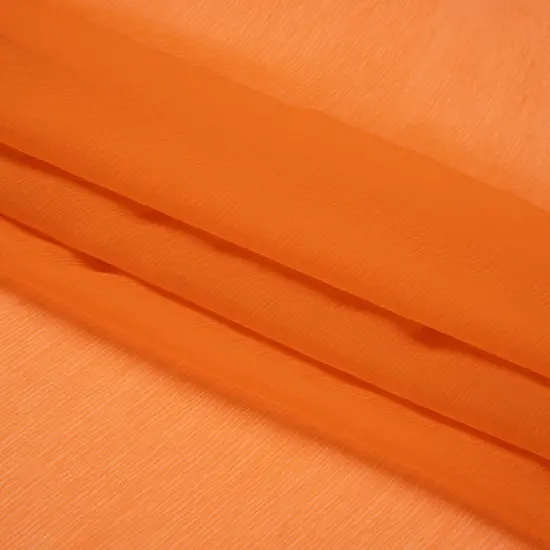 1 Yard Burnt Orange Sheer Crinkled Silk Chiffon Fabric for Flowing Dresses Scarves 43 inch Width {4}