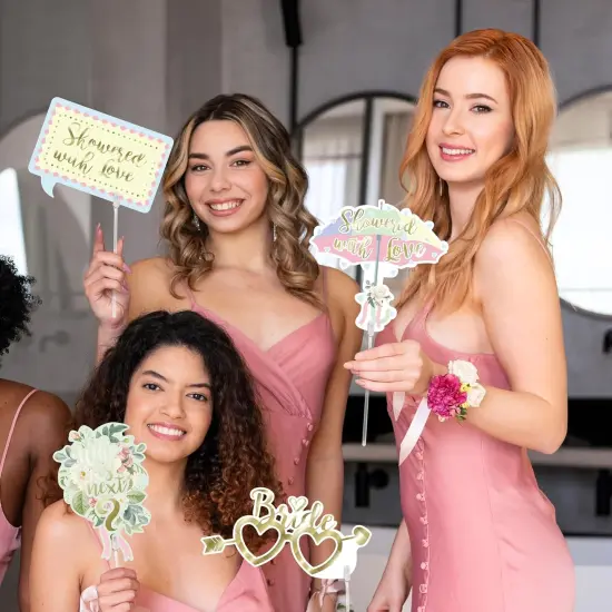 18 Pcs Bridal Shower Photo Booth Props, I Do Photo Props for Wedding, Hen Do, Proposal Party {2}