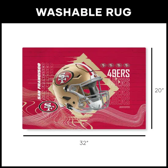 San Francisco 49ers NFL Wavelength Washable Rug 20X32 Inches {5}