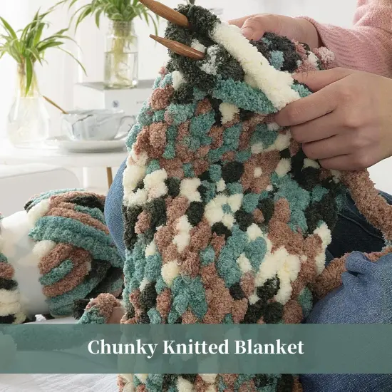 Tie Dye Chunky Chenille Yarn (8, Apricpot Green) {3}