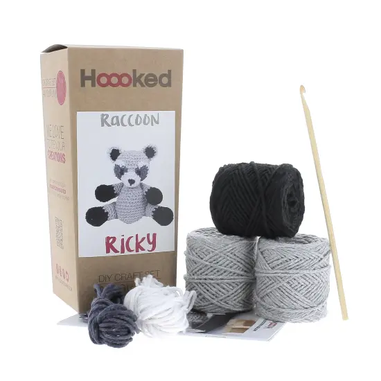 DIY Crochet Kit by Hoooked Raccoon Ricky - Gris PAK127 {2}