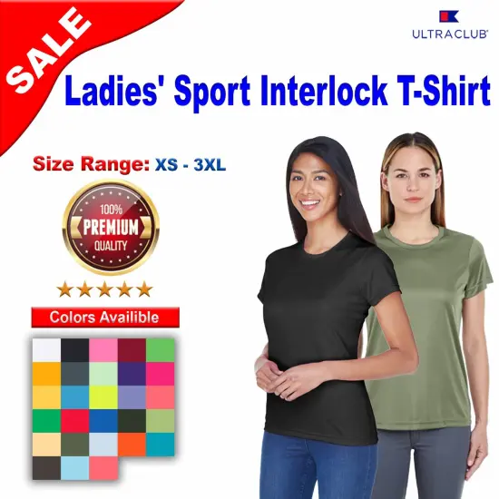 UltraClub&reg; Ladies Cool & Dry Sport Performance Interlock T-Shirt Maroon {2}