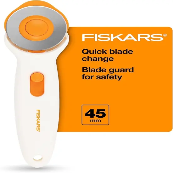 45mm Rotary Cutter for Fabric, Premium Steel Stick Fabric Cutter Cuts Through Multiple Layers, Right and Left Handed, Easy and Safe Blade Change, Arts and Crafts, Sewing and Quilting Tools {2}