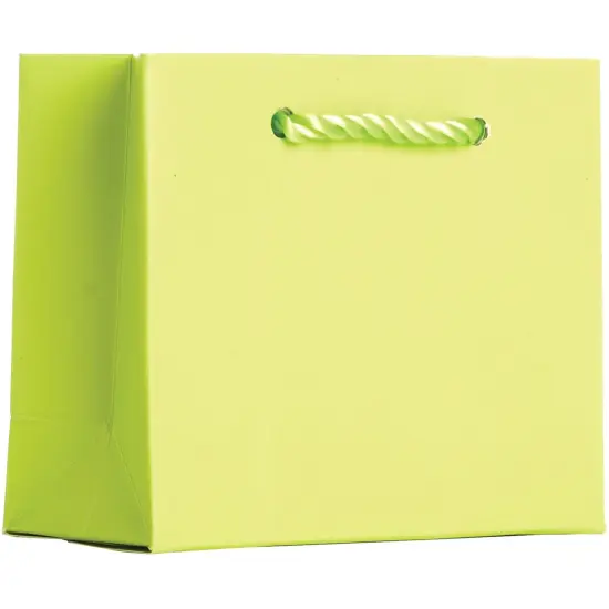 Pack/6: Matte Lime Gift Bag - 5 x 2 x 4" {1}