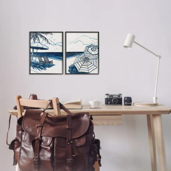 Stupell Industries Tropical Ocean Views 2pc Framed Giclee Set Design by Carol Robinson {2}