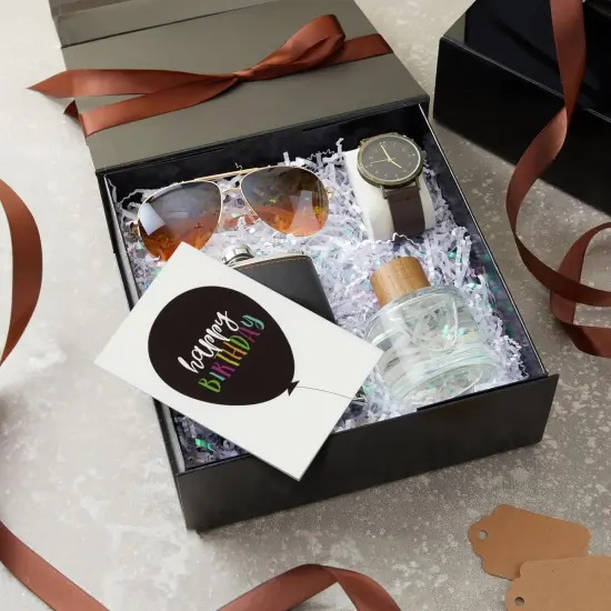 Groomsmen Proposal Gift Box 6 Pack - Glossy Black Magnetic Square with Lids for Bridal Showers, Parties, Retail {2}