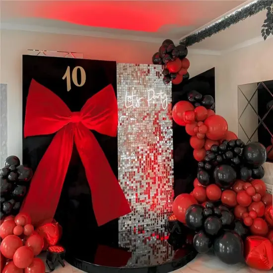 Red Black Balloon Garland 127 Pcs 18In 12In 10In 5In Latex Balloons Arch Kit {2}
