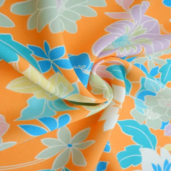 1 Yard CEY Floral Flower Print Sublimation Fabric Lightweight Polyester 58/59 Inches Wide JADE {3}