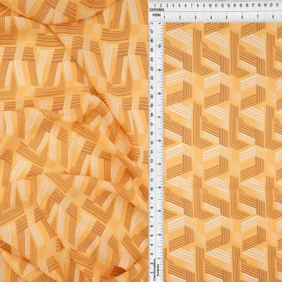 1 Yard Wool Dobby Geo Print Fabric, 57/58&Prime; Wide 100% Polyester YELLOW/CAMEL {1}
