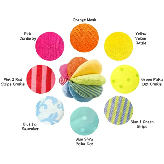 HABA Rainbow Baby Ball - Machine Washable Baby Sensory Toys - Ideal Baby Toy for Teething, Tummy Time Toys for Ages 6 Months & up Multicolor {5}