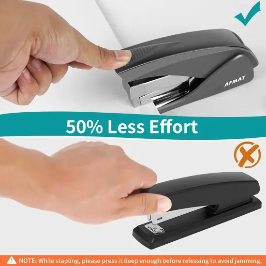 Stapler for Desk, 50 Sheets Effortless Stapler, Ergonomic Office Stapler, Low Force, One Touch Stapling Desk Stapler, Built-in Staple Remover, Portable & Space Save Size, Good for Home & Office {2}