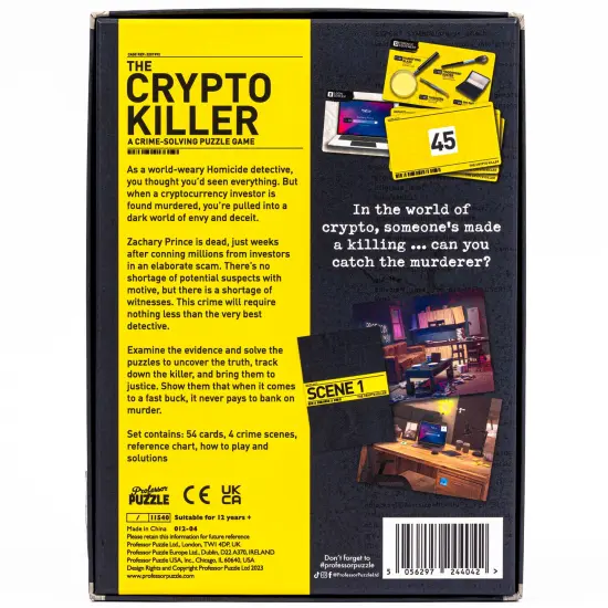Professor Puzzle: The Crypto Killer - A Crime-Solving Puzzle Game, Assess Clues & Catch The Killer, Party Mystery Investigation, Ages 12+, 1+ Players {3}