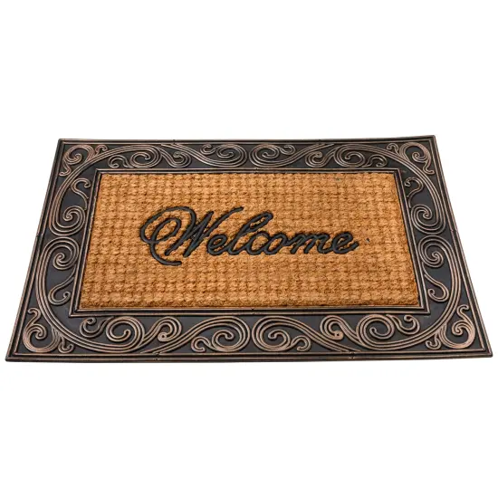 Northlight Swirled Rectangular Welcome Doormat 35" x 23" Brown {5}