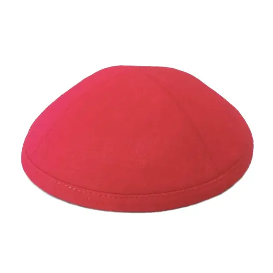 Kippah Red Deluxe Linen {1}