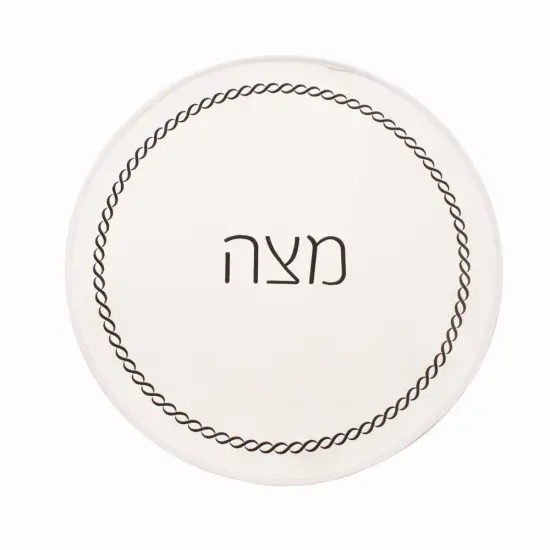 Braided Design Embroidered Matzah Cover Gold {3}