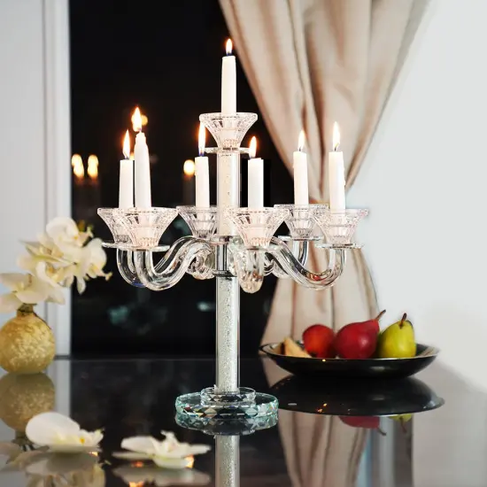 Crystal Candelabra 7 Arms with Crushed Inner Gemstones {2}