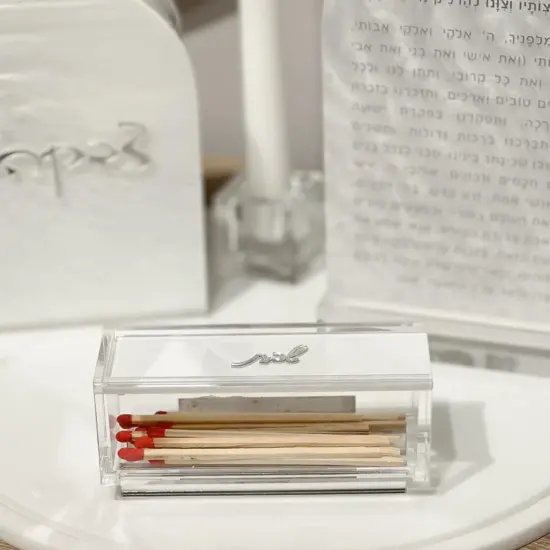 Lucite Matches Box with Text Design {3}