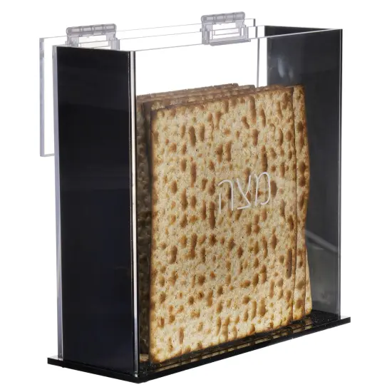Lucite Matzah Box for Square Matzos Black {2}
