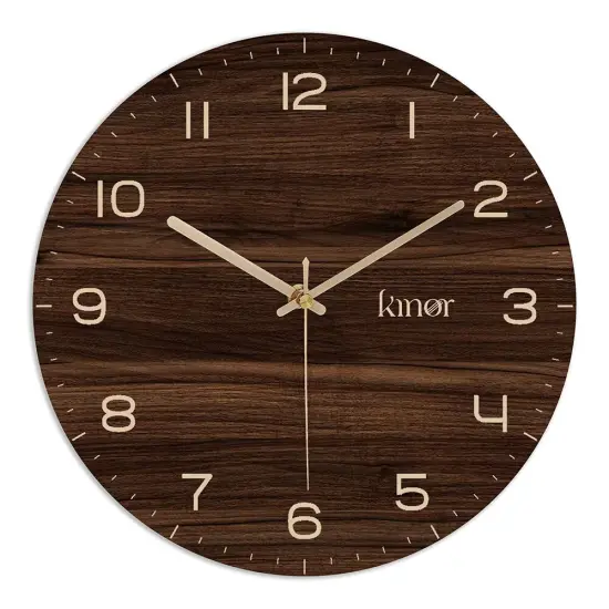 Glass Wall Clock Wood {1}