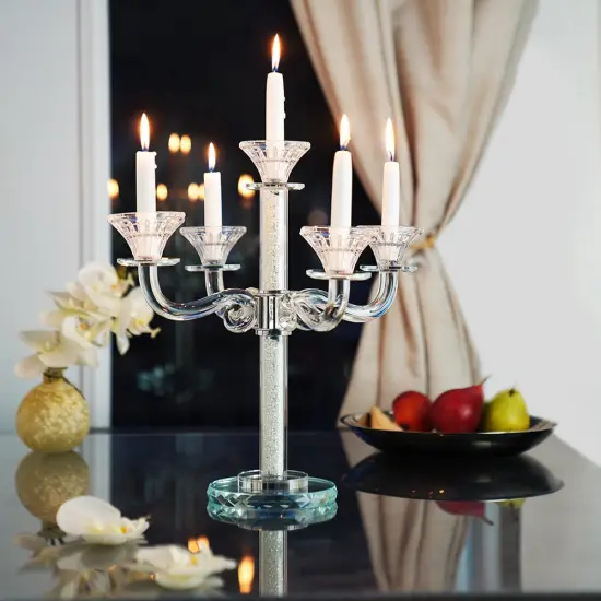 Crystal Candelabra 5 Arms with Crushed Inner Gemstones {2}