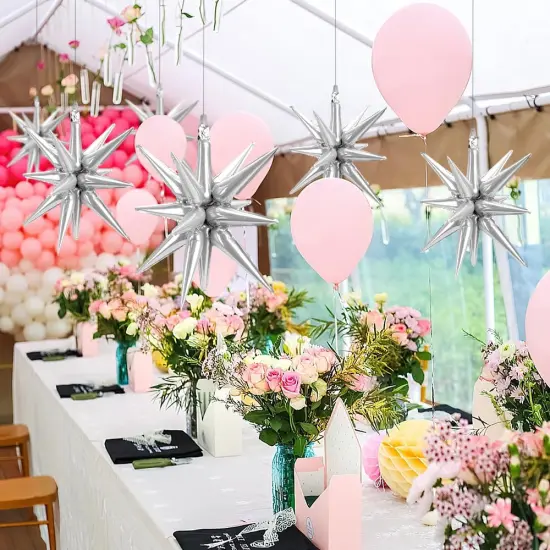 Silver Star Balloons Foil Mylar Balloons(silver) {6}