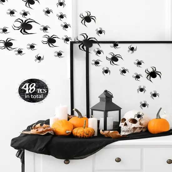 Scary Realistic Black Spider Sticker DIY Windows Wall Decal {3}