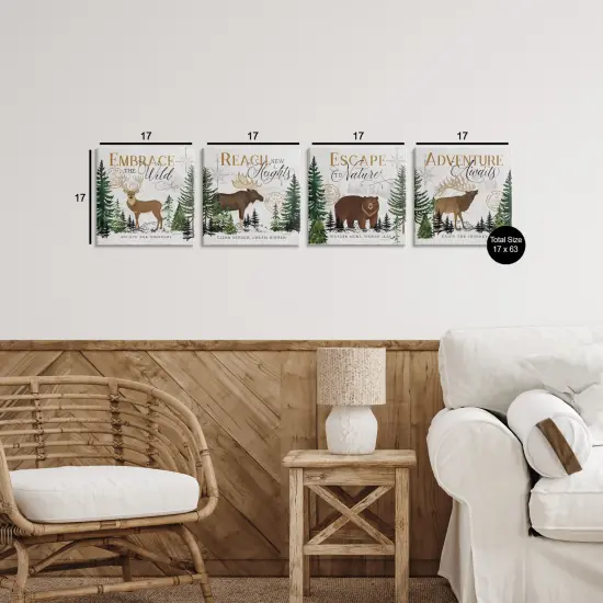 Stupell Industries Ivory Pines Adventure Sayings 4pc Canvas Set, design by Jennifer Pugh {3}