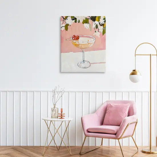 Stupell Industries Pink Cocktail with Apple Blossoms Canvas, design by Riley B {2}