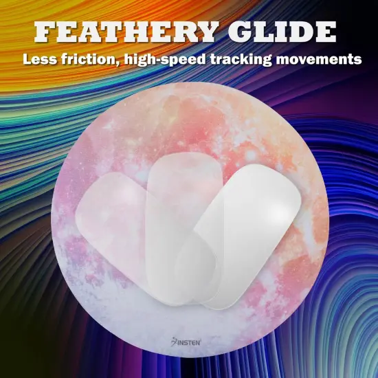 Insten Round Galaxy Mouse Pad for Home Office Gaming Computer Desk, Smooth Non Slip Rubber Mat, Pink Moon {2}