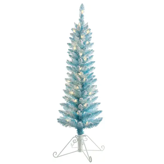 Haute Decor 4 Foot Prelit Cotton Candy Flocked FIR Christmas Tree with 50 Incandescent Lights {1}