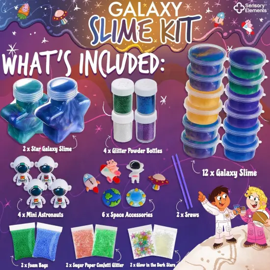 Galaxy Slime Kit with Glow in The Dark Stars {2}