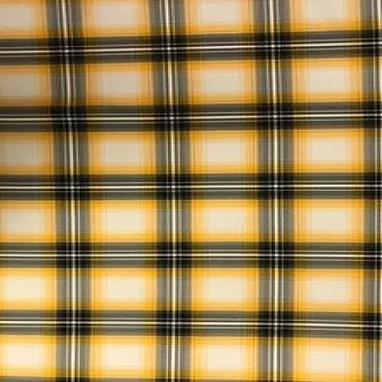 1 Yard Yellow Plaid Poly Poplin Fabric 58/59" Wide {2}