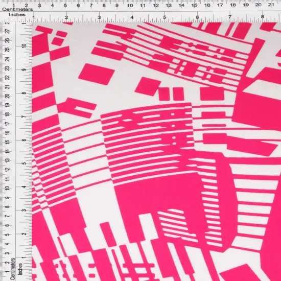 1 Yard Geometric DTY Knit Stretch Fabric 58/60 Inch Wide Lightweight Material for Apparel & DIY Projects BLACK {6}