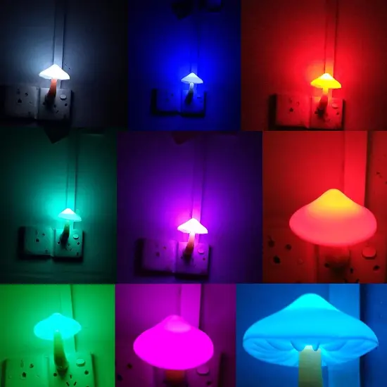 2 Pack LED Night Light Plug in Lamp 7-Color Changing {4}