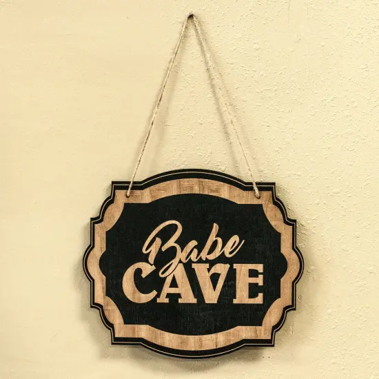 Babe Cave - Black Door Sign {6}