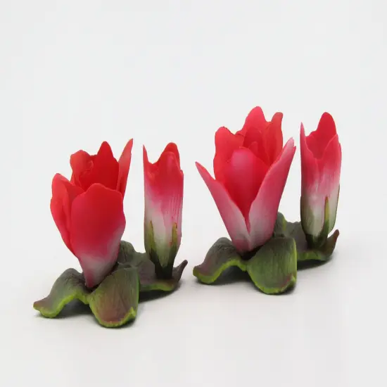 Ceramic Pair of Red Rose Flower Candle Holders, Home Décor, Gift for Her, Wedding Decor, Valentine’s Day Décor, Romantic Décor {2}