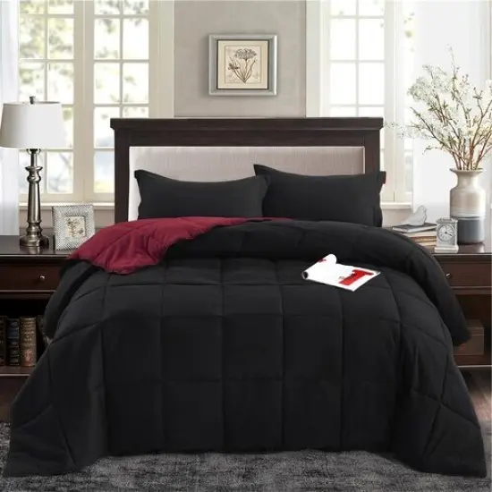 Traditional Microfiber Reversible 3 Piece Comforter Set {6}