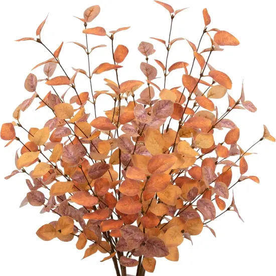6 Pcs Artificial Fall Eucalyptus Stems with Autumn Leaves {1}