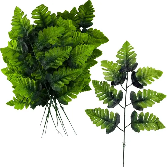 24-Pack Artificial Silk Leather Leaf Fern Fronds {1}