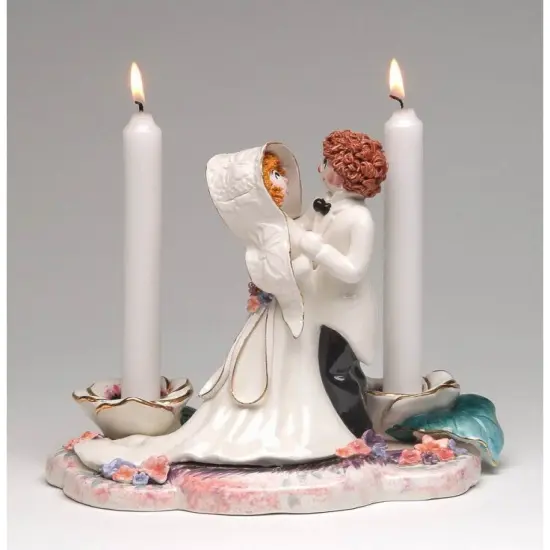 Ceramic Jewish Bride and Groom Wedding Candle Holders, Wedding Decor, Wedding Gift, CANDLES NOT INCLUDED {3}