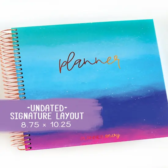 Undated Planner - Signature Layout, Spiral Bound - "Cool Hues" (#008) {1}